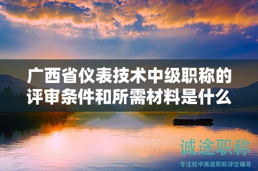 廣西省儀表技術中級職稱的評審條件和所需材料是什么？