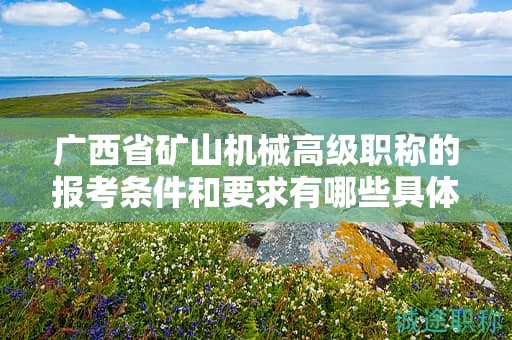 廣西省礦山機械高級職稱的報考條件和要求有哪些具體要素？如何滿足條件？
