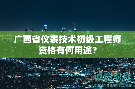 廣西省儀表技術(shù)初級工程師資格有何用途？