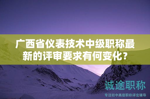 廣西省儀表技術(shù)中級職稱最新的評審要求有何變化？