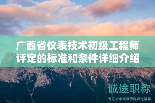 廣西省儀表技術(shù)初級工程師評定的標(biāo)準(zhǔn)和條件詳細(xì)介紹！