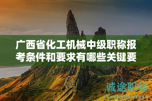 廣西省化工機(jī)械中級(jí)職稱報(bào)考條件和要求有哪些關(guān)鍵要素？如何滿足條件？