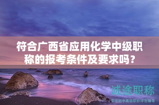 符合廣西省應(yīng)用化學(xué)中級(jí)職稱的報(bào)考條件及要求嗎？