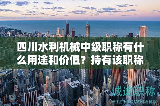 四川水利機(jī)械中級職稱有什么用途和價值？持有該職稱能獲得哪些好處？