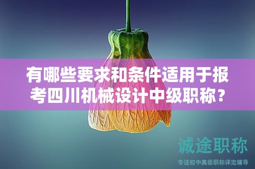 有哪些要求和條件適用于報(bào)考四川機(jī)械設(shè)計(jì)中級(jí)職稱？了解申請(qǐng)?jiān)撀毞Q的條件和要求