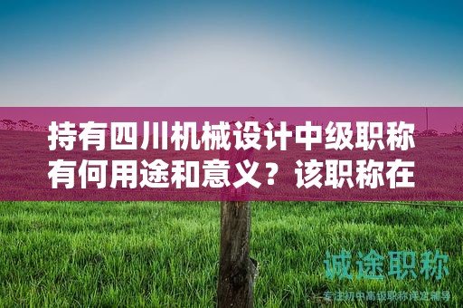 持有四川機(jī)械設(shè)計(jì)中級(jí)職稱有何用途和意義？該職稱在哪些方面具有應(yīng)用價(jià)值？