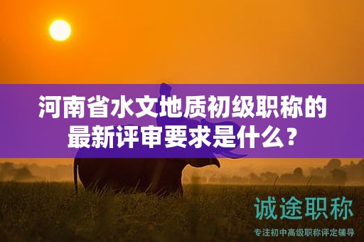 河南省水文地質(zhì)初級(jí)職稱(chēng)的最新評(píng)審要求是什么？