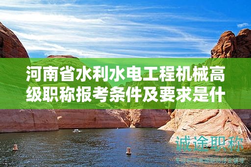 河南省水利水電工程機械高級職稱報考條件及要求是什么？