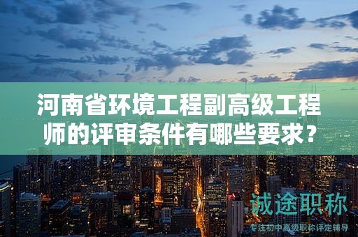 河南省環(huán)境工程副高級工程師的評審條件有哪些要求？