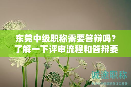 東莞中級職稱需要答辯嗎？了解一下評審流程和答辯要求