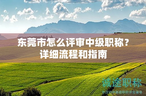 東莞市怎么評審中級職稱？詳細(xì)流程和指南