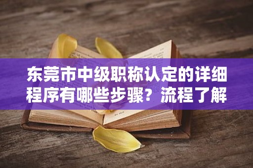 東莞市中級職稱認定的詳細程序有哪些步驟？流程了解一下。