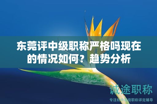東莞評中級職稱嚴格嗎？現(xiàn)在的情況如何？趨勢分析
