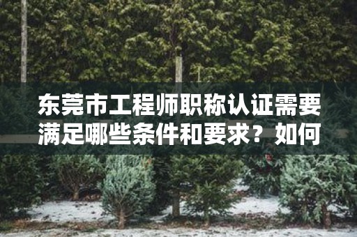 東莞市工程師職稱認(rèn)證需要滿足哪些條件和要求？如何備考？