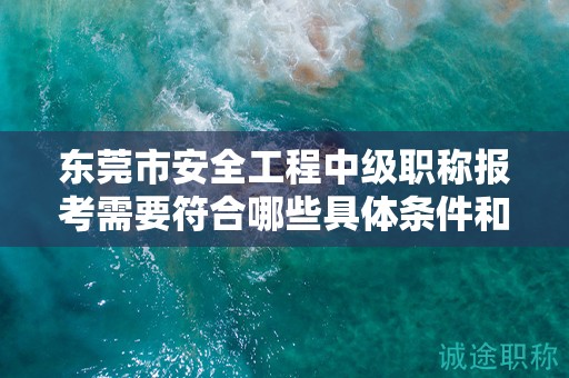 東莞市安全工程中級(jí)職稱(chēng)報(bào)考需要符合哪些具體條件和要求？