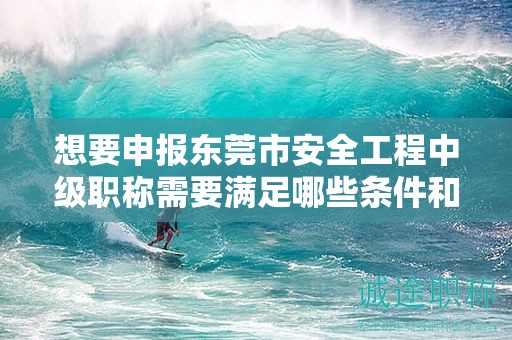 想要申報(bào)東莞市安全工程中級職稱需要滿足哪些條件和流程要求？