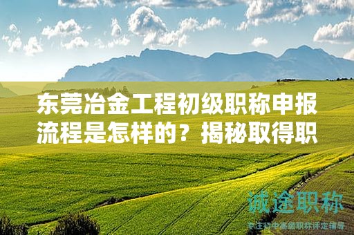 東莞冶金工程初級職稱申報流程是怎樣的？揭秘取得職稱的關(guān)鍵步驟