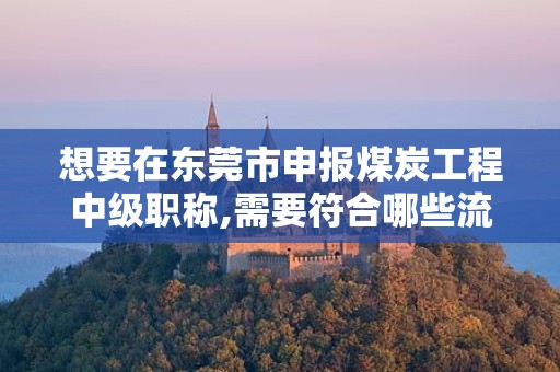 想要在東莞市申報(bào)煤炭工程中級(jí)職稱,需要符合哪些流程和條件？