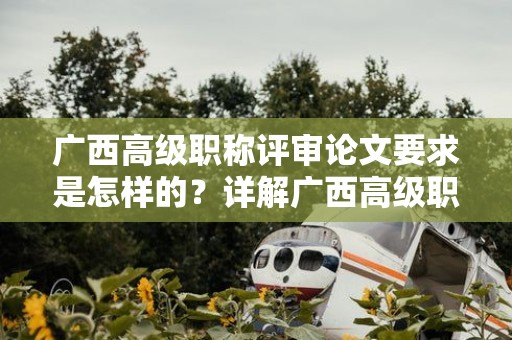 廣西高級(jí)職稱評(píng)審論文要求是怎樣的？詳解廣西高級(jí)職稱評(píng)審中的論文要求