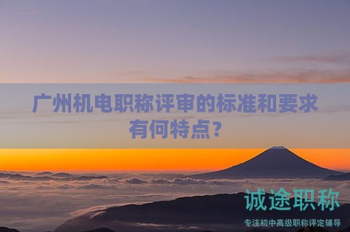 廣州機(jī)電職稱評(píng)審的標(biāo)準(zhǔn)和要求有何特點(diǎn)？