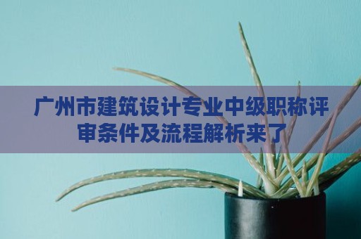 廣州市建筑設(shè)計(jì)專業(yè)中級(jí)職稱評(píng)審條件及流程解析來(lái)了