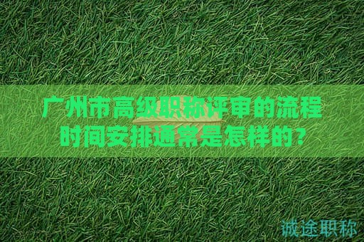 廣州市高級職稱評審的流程時間安排通常是怎樣的？
