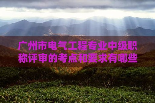 廣州市電氣工程專業(yè)中級職稱評審的考點和要求有哪些？