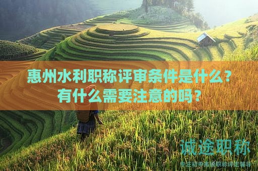 惠州水利職稱(chēng)評(píng)審條件是什么？有什么需要注意的嗎？