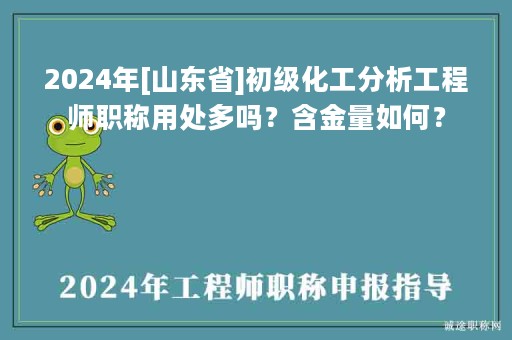2024年[山東省]初級化工分析工程師職稱用處多嗎？含金量如何？