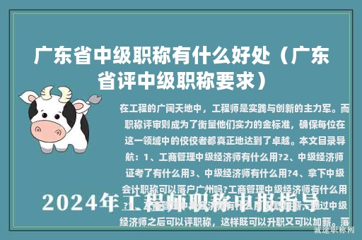 廣東省中級職稱有什么好處（廣東省評中級職稱要求）