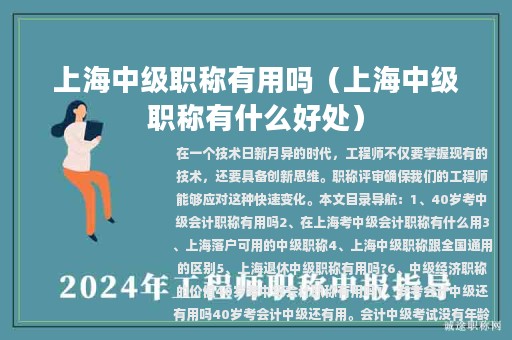 上海中級(jí)職稱有用嗎（上海中級(jí)職稱有什么好處）