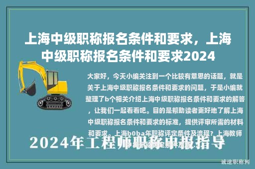 上海中級(jí)職稱報(bào)名條件和要求，上海中級(jí)職稱報(bào)名條件和要求2024