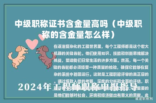 中級(jí)職稱證書含金量高嗎（中級(jí)職稱的含金量怎么樣）