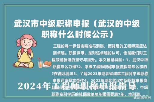 武漢市中級職稱申報（武漢的中級職稱什么時候公示）