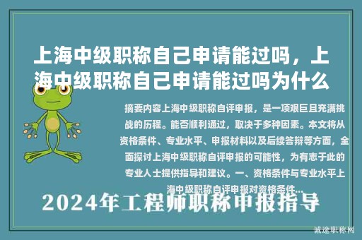 上海中級(jí)職稱(chēng)自己申請(qǐng)能過(guò)嗎，上海中級(jí)職稱(chēng)自己申請(qǐng)能過(guò)嗎為什么？