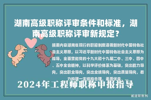 湖南高級職稱評審條件和標準，湖南高級職稱評審新規(guī)定？