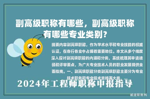 副高級職稱有哪些，副高級職稱有哪些專業(yè)類別？