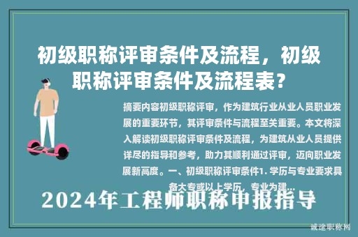 初級(jí)職稱評(píng)審條件及流程，初級(jí)職稱評(píng)審條件及流程表？