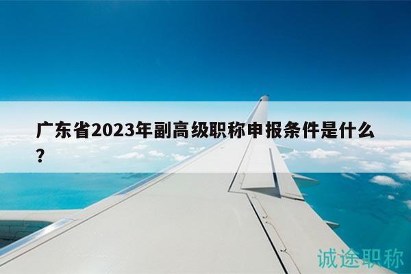 廣東省2024年副高級職稱申報(bào)條件是什么？