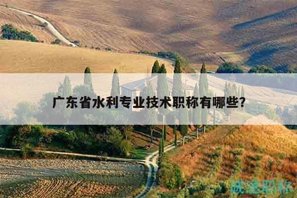 廣東省水利專業(yè)技術(shù)職稱有哪些？