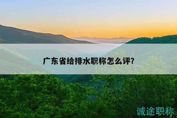 廣東省給排水職稱怎么評(píng)？