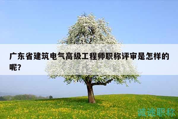 廣東省建筑電氣高級工程師職稱評審是怎樣的呢？