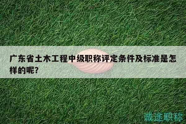 廣東省土木工程中級職稱評定條件及標(biāo)準(zhǔn)是怎樣的呢？