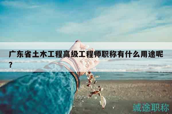 廣東省土木工程高級工程師職稱有什么用途呢？