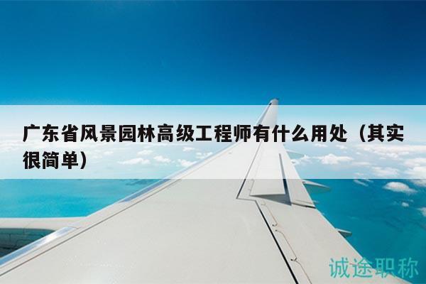 廣東省風(fēng)景園林高級工程師有什么用處（其實(shí)很簡單）