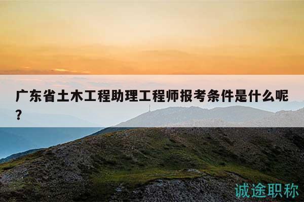 廣東省土木工程助理工程師報考條件是什么呢？