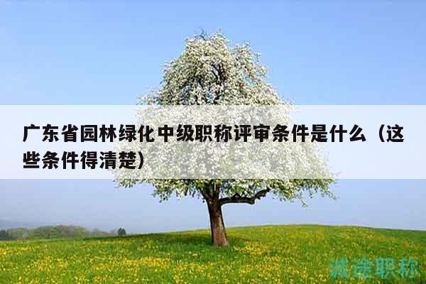 廣東省園林綠化中級(jí)職稱評(píng)審條件是什么（這些條件得清楚）