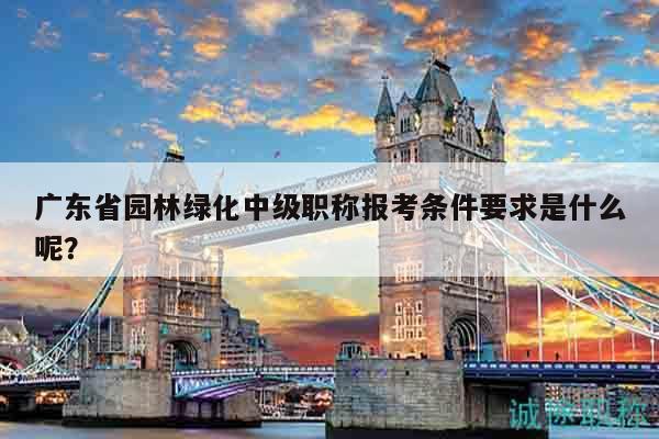 廣東省園林綠化中級職稱報考條件要求是什么呢？