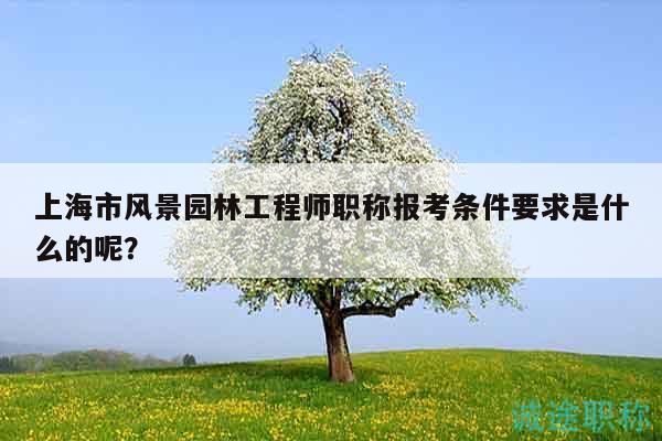 上海市風(fēng)景園林工程師職稱報(bào)考條件要求是什么的呢？