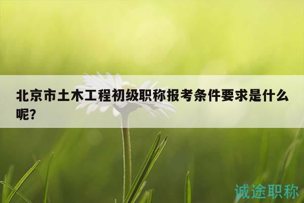 北京市土木工程初級(jí)職稱(chēng)報(bào)考條件要求是什么呢？